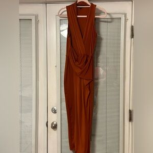 Rust Orange Sleeveless Dress